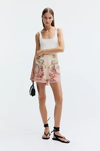 Short à pinces en lyocell
