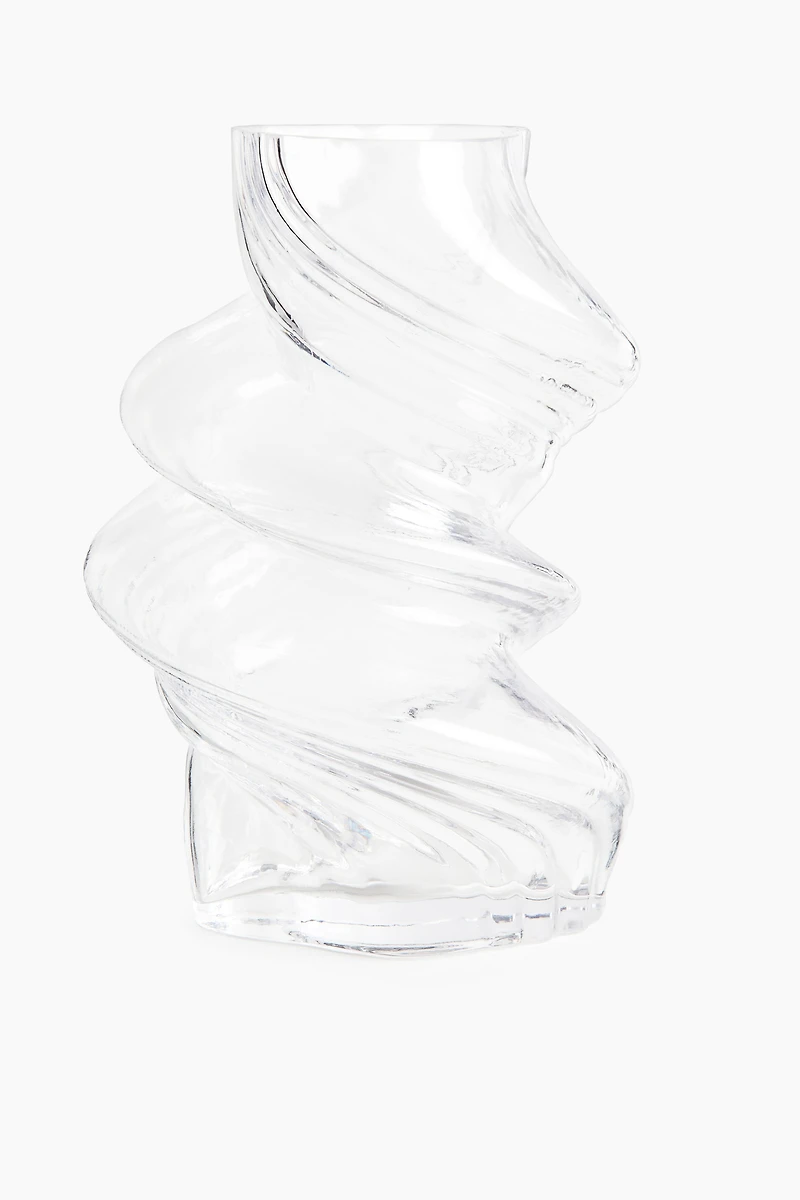 Large Twisted Glass Vase