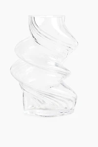 Large Twisted Glass Vase