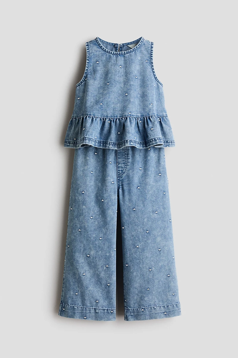 2-Piece Top and Pants Denim Set