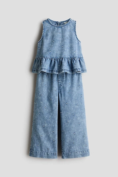 2-Piece Top and Pants Denim Set
