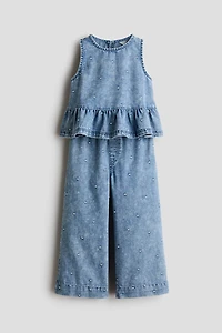 2-Piece Top and Pants Denim Set