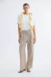 Barrel-Leg Dress Pants