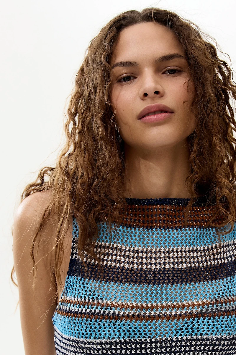 Glittery Open-Knit Dress
