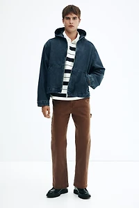 Loose-Fit Hooded Denim Jacket