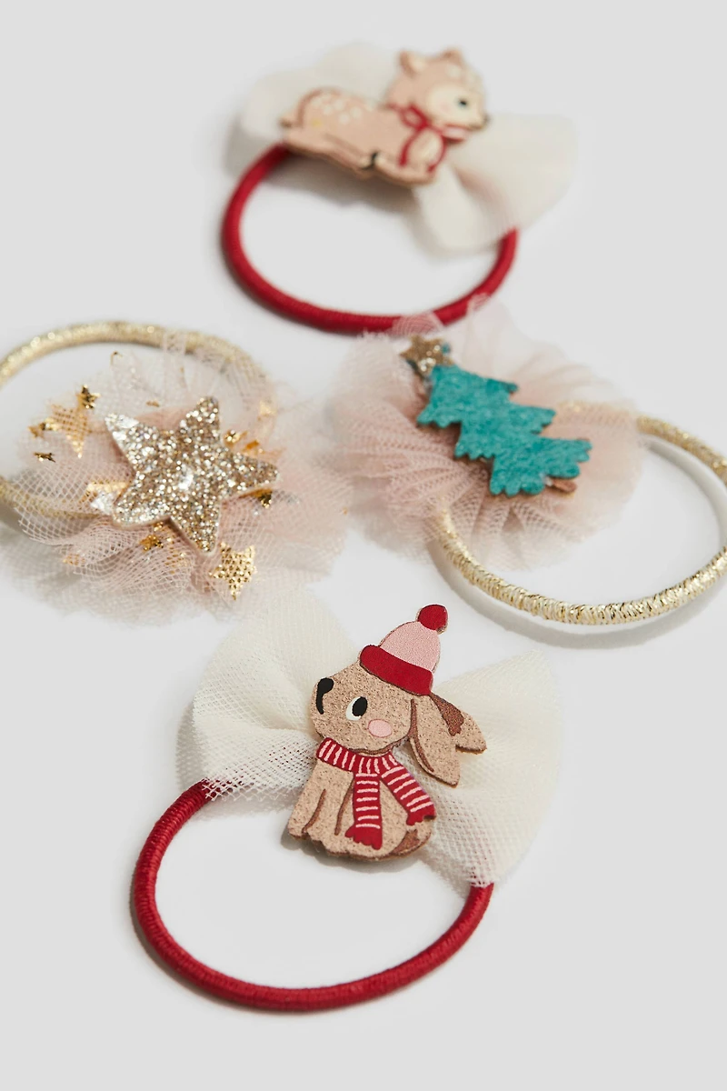 4-Pack Appliquéd Hair Elastics