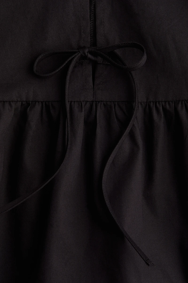 Tie-Front Poplin Dress