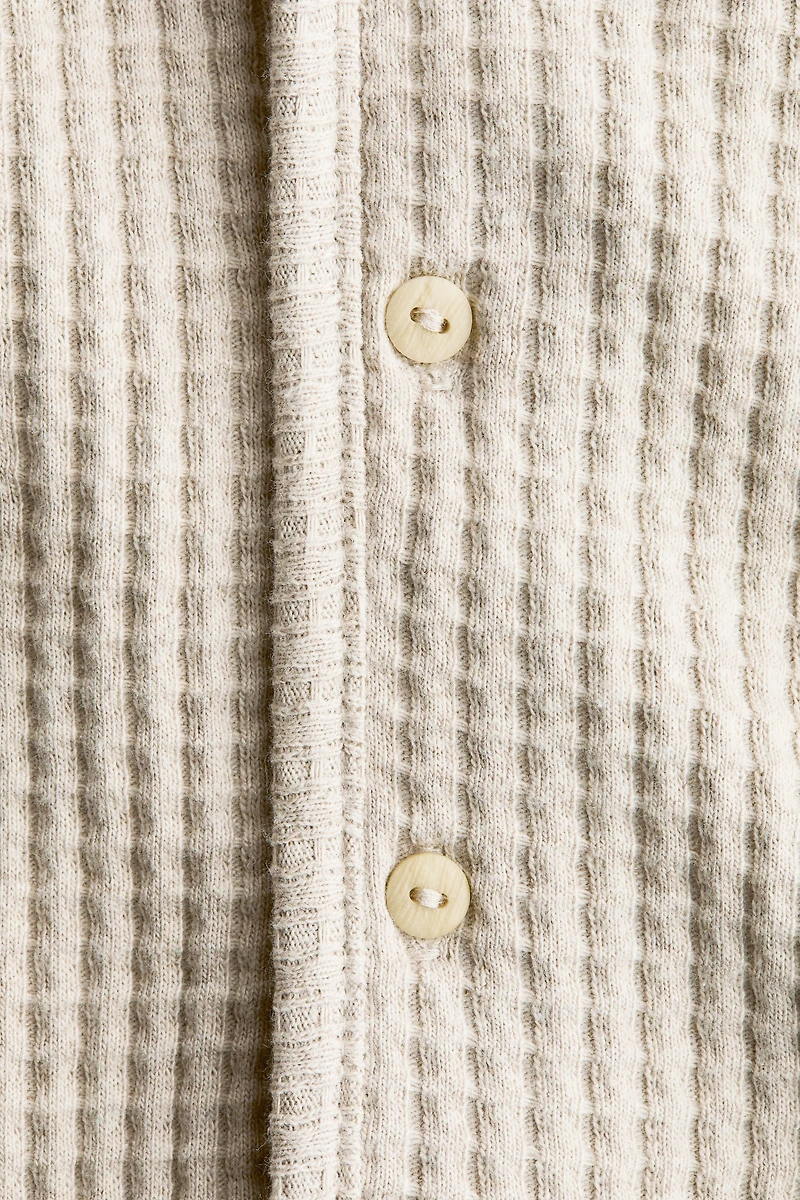 Waffled Cotton Cardigan