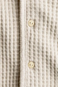Waffled Cotton Cardigan
