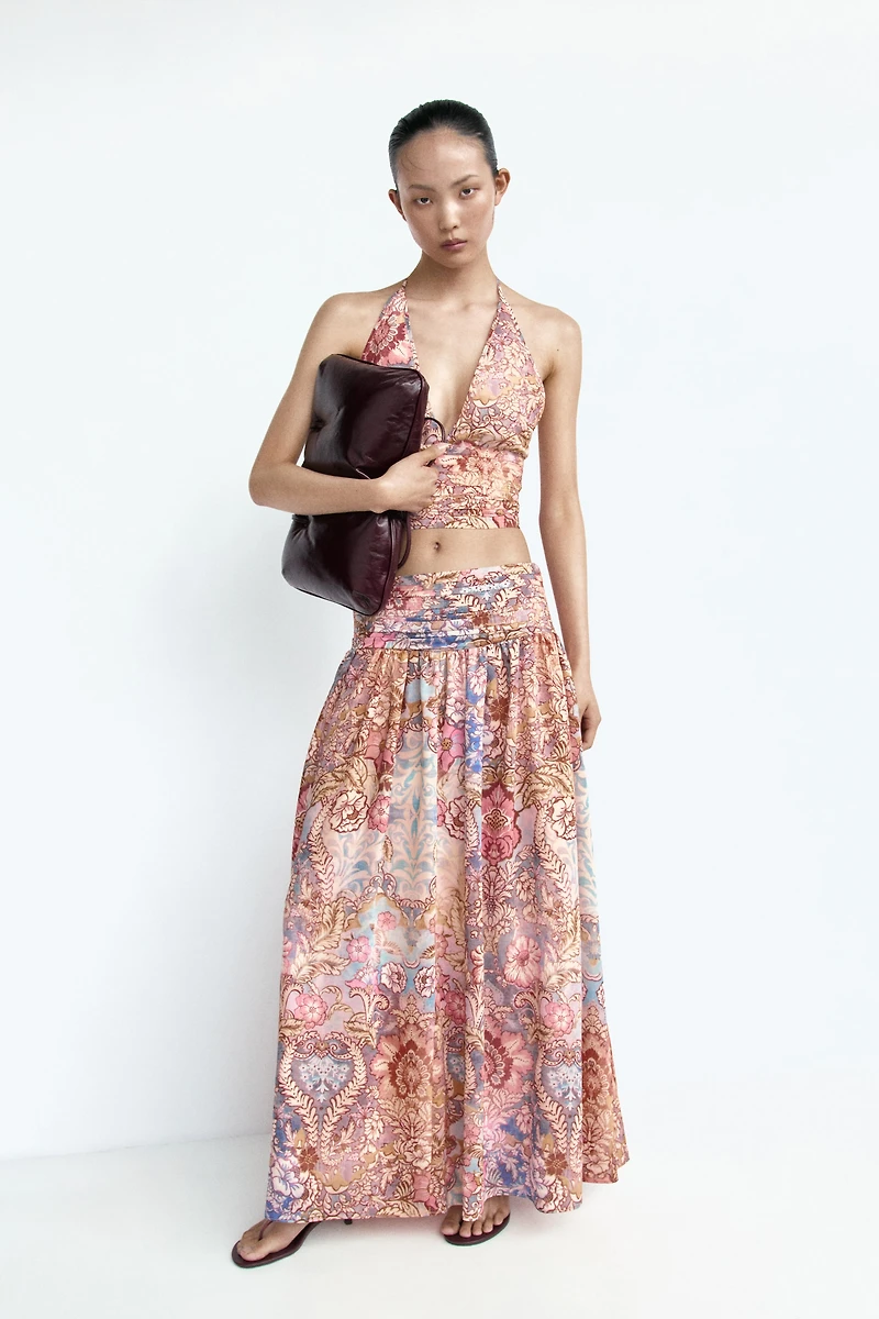 Ruched-Waist Skirt