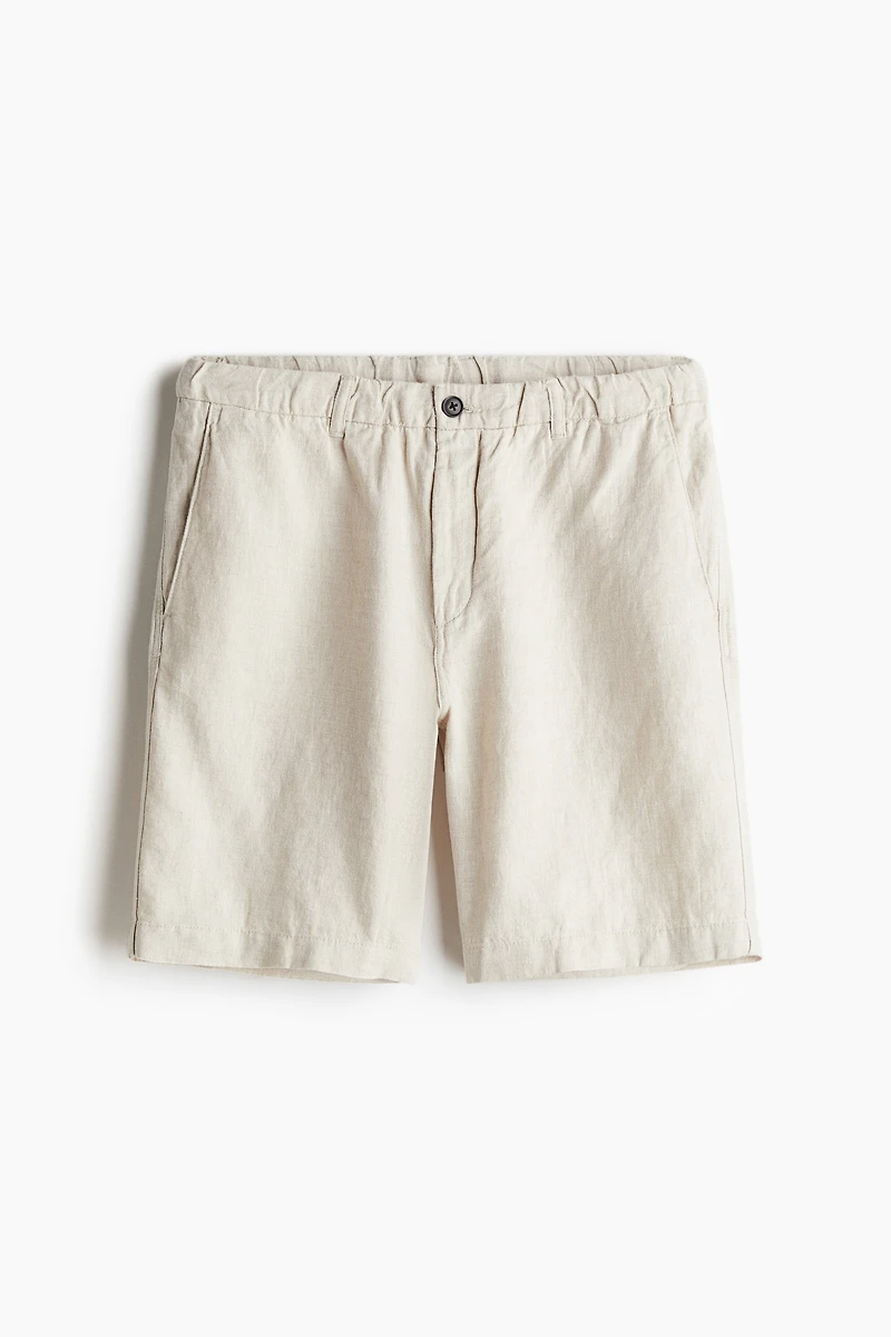 Regular Fit Linen Shorts