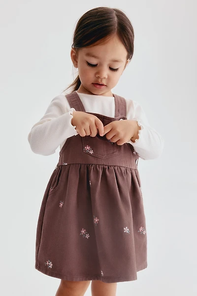 2-Piece Overall Dress and Top Set