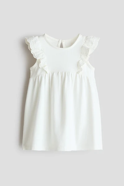 Ruffle-Trimmed Cotton Dress