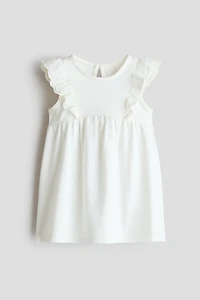Ruffle-Trimmed Cotton Dress