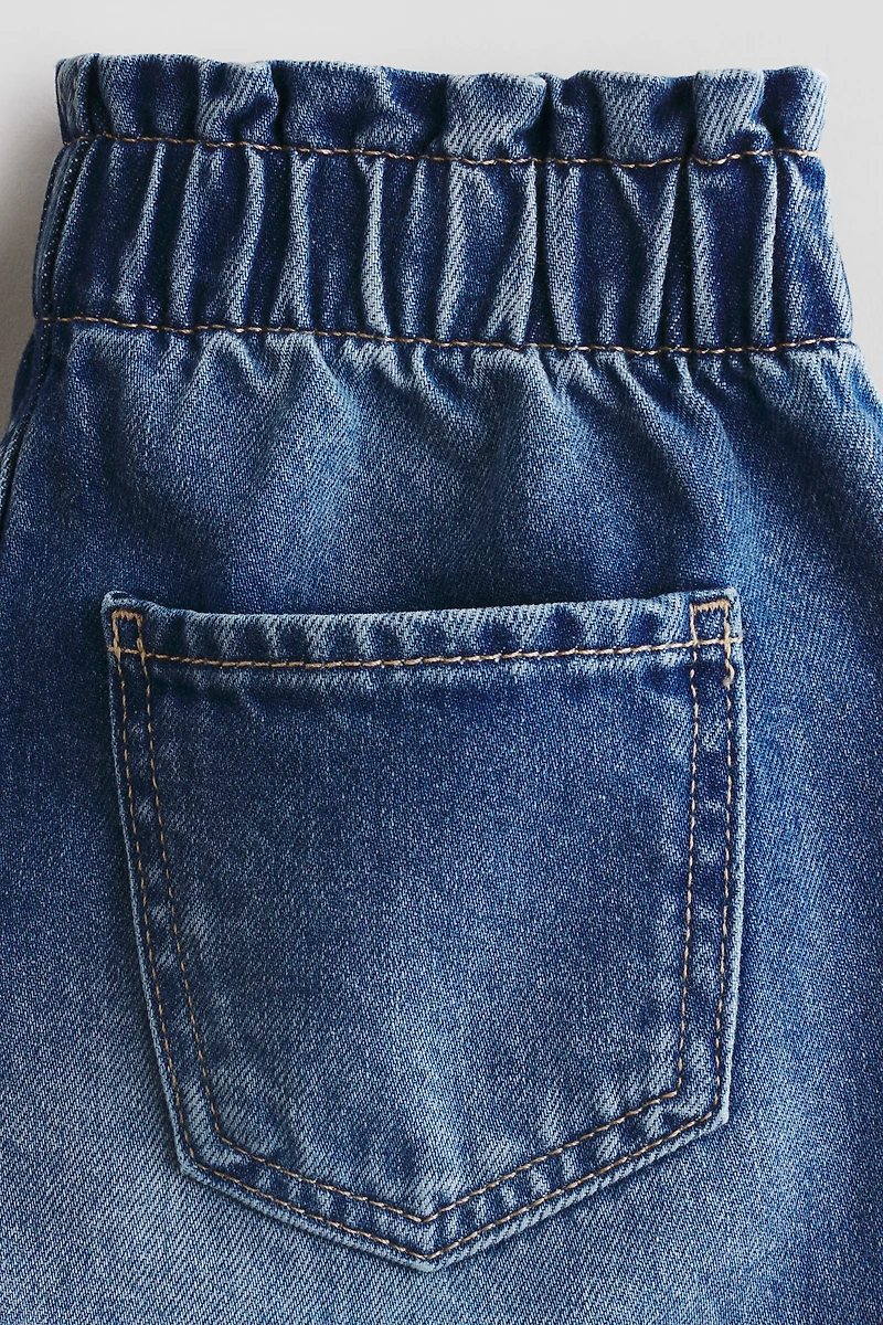 Printed Denim Shorts
