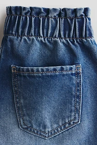 Printed Denim Shorts