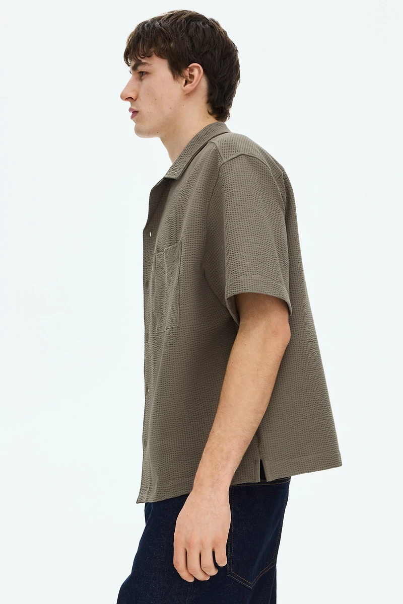 Relaxed-Fit Waffled Resort Shirt