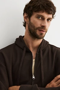 Loose-Fit Jersey Hooded Jacket