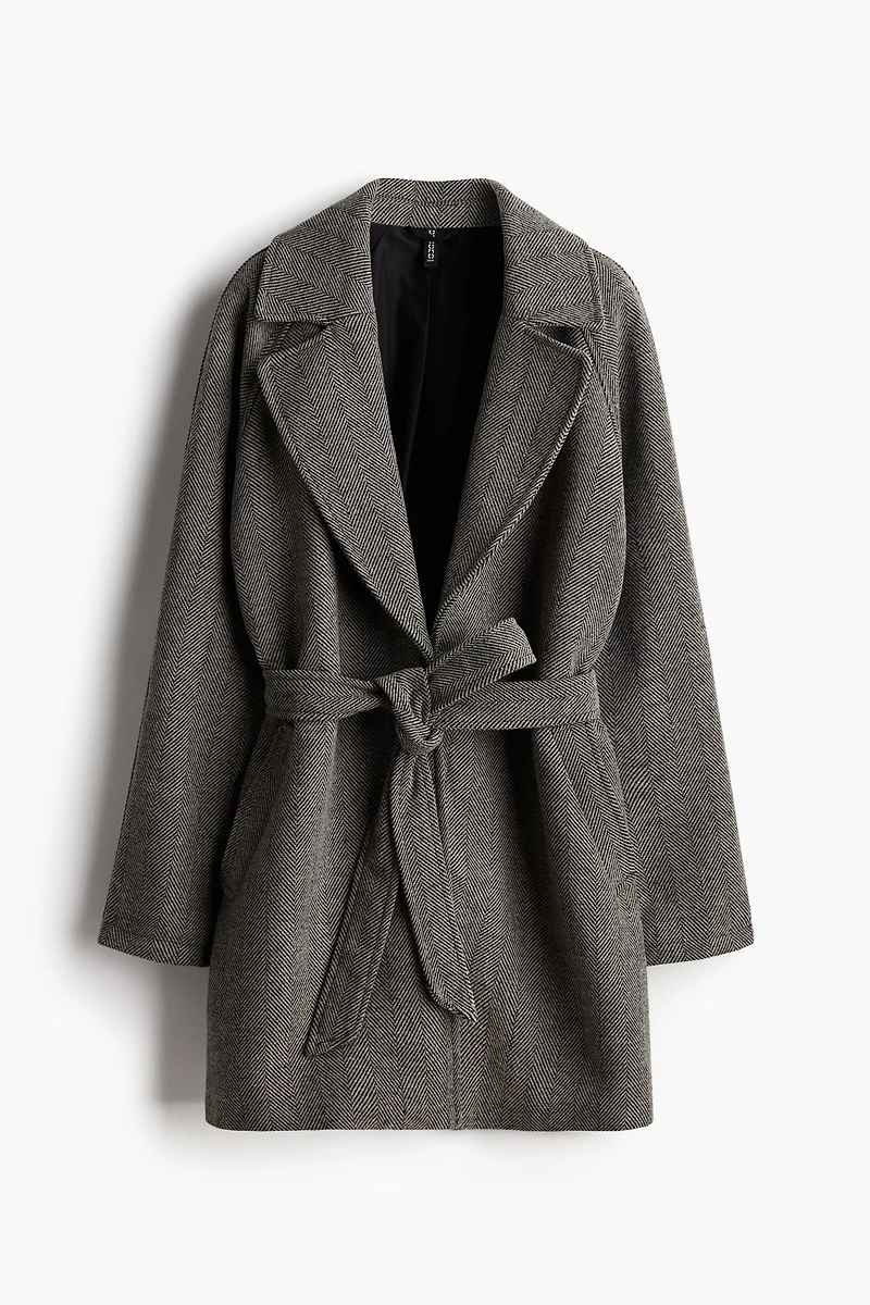 Tie-Belt Felted Coat