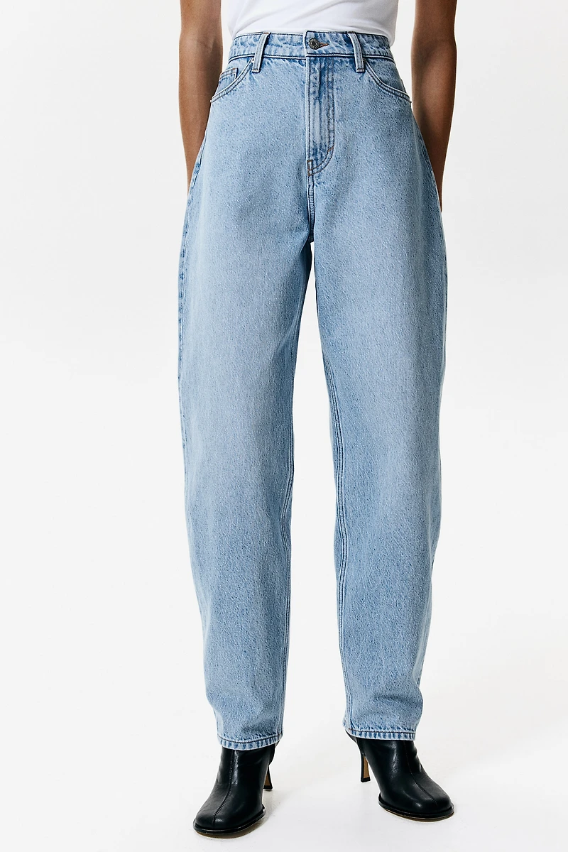 High Rise Barrel Leg Jeans