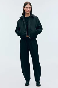 Barrel-Leg Ponte Pants