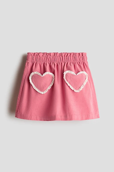 Pocket-Detail Corduroy Skirt