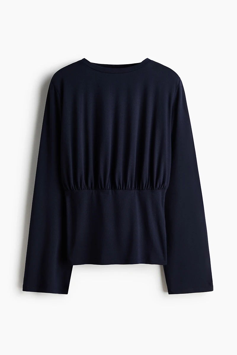 Long-Sleeved Gathered Top