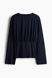 Long-Sleeved Gathered Top