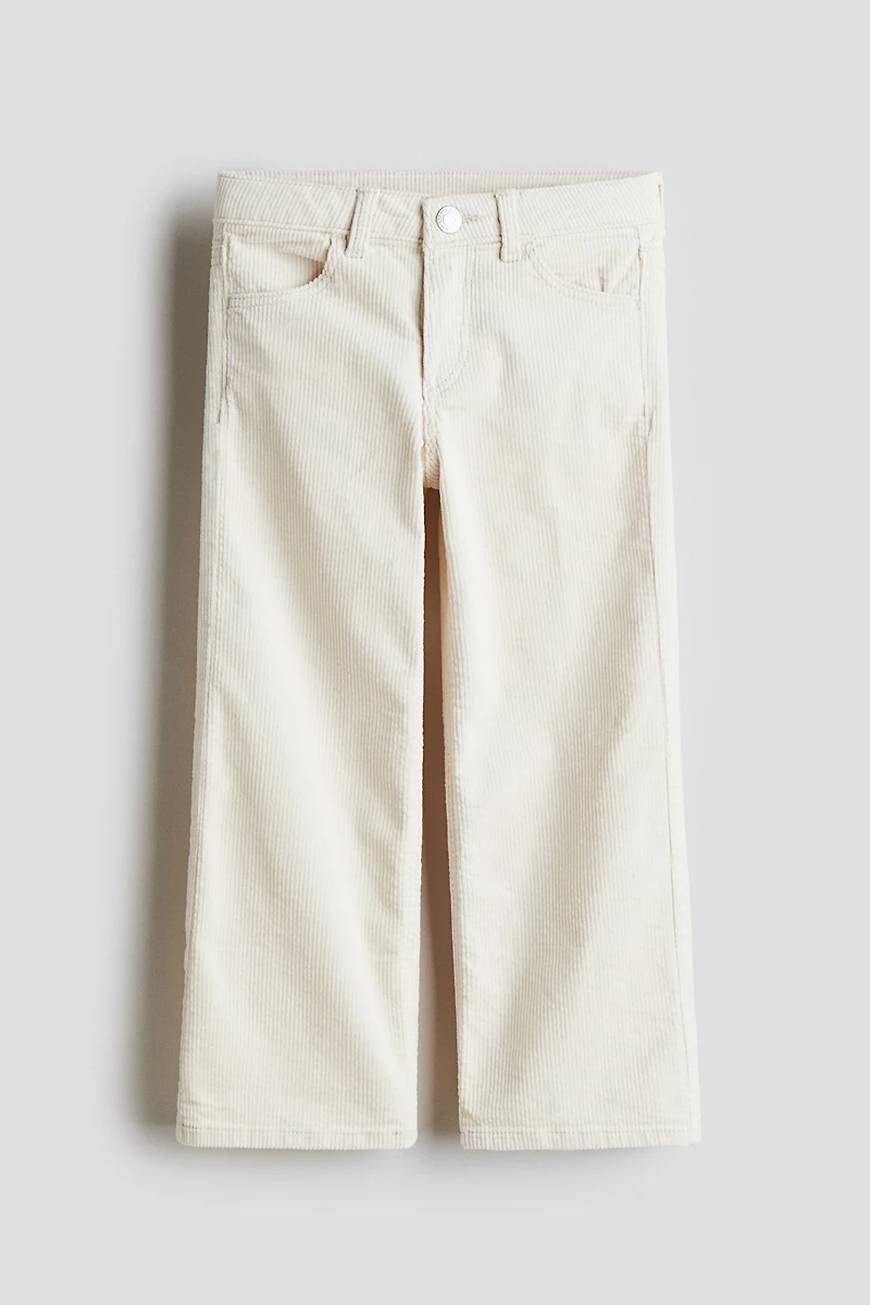Wide-Leg Cotton Corduroy Pants