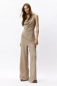 Straight-Leg Crêpe Pants
