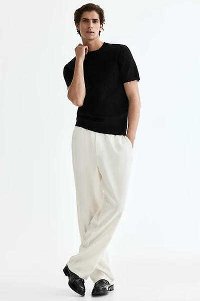 Relaxed-Fit Linen-Blend Pants