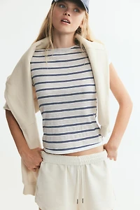 T-shirt ajusté avec biais contrastant