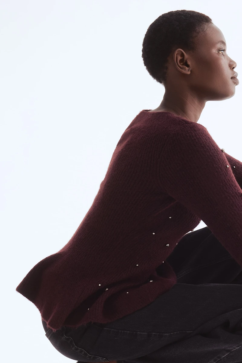 Haut péplum avec perles fantaisie