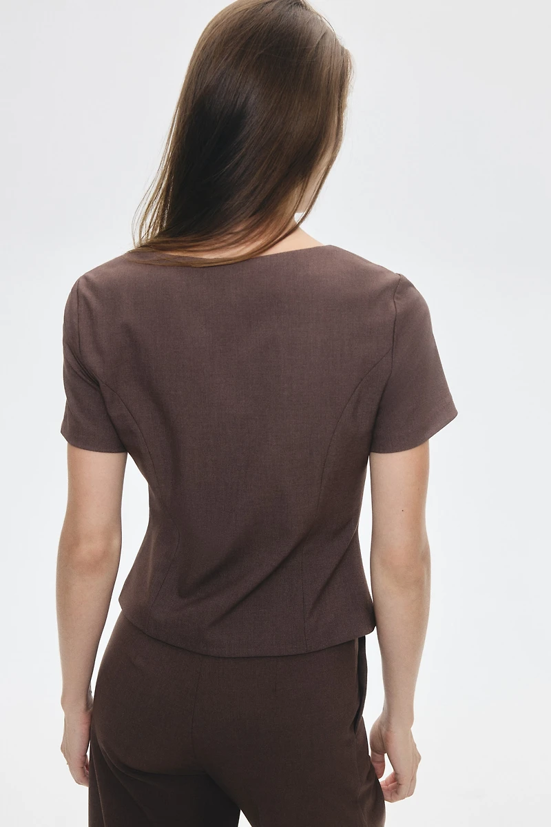 Button-Front Top