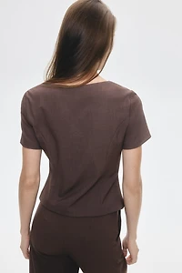 Button-Front Top