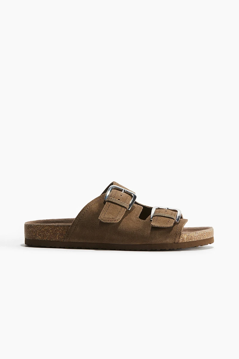 Sandales en cuir velours