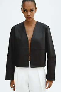 Veste courte en cuir