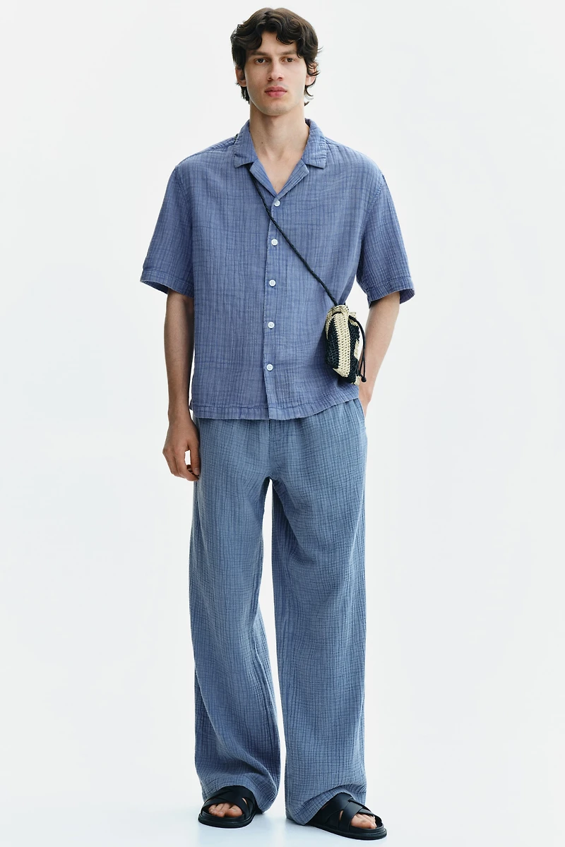 Pantalon ample en mousseline de coton