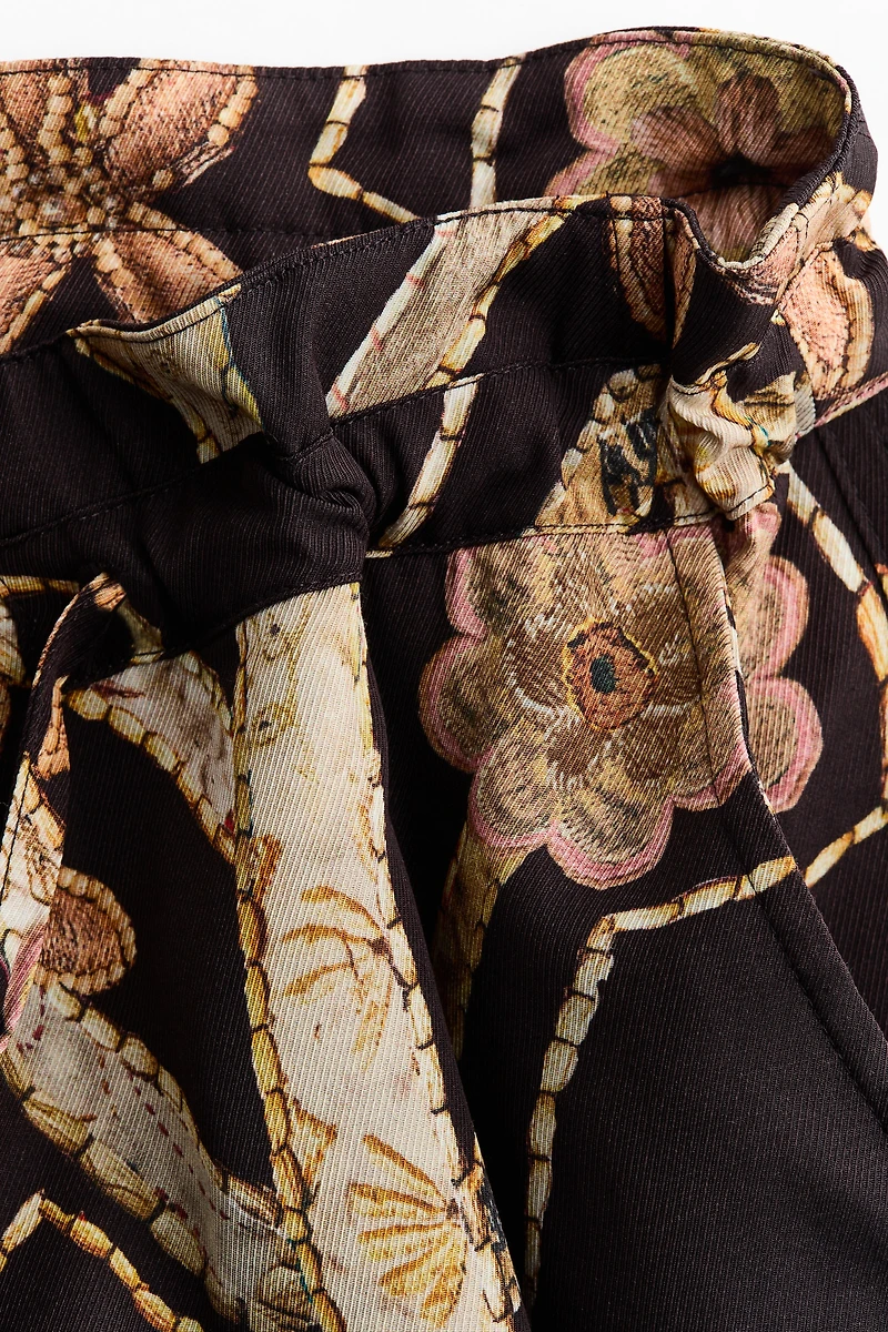Floral-Print Twill Pants