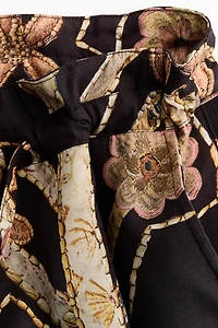 Floral-Print Twill Pants