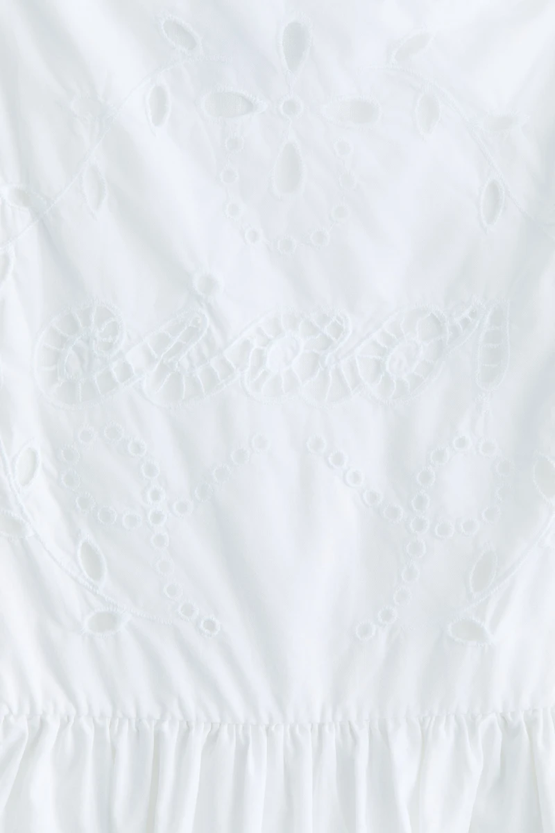 Cotton Dress with Eyelet Embroidery