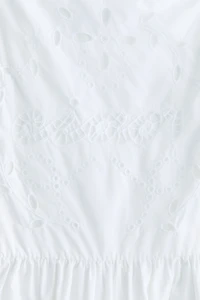 Cotton Dress with Eyelet Embroidery