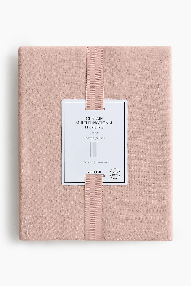 2-Pack Long Linen-Blend Curtain Panels