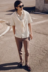 Regular-Fit Short-Sleeved Linen-Blend Shirt