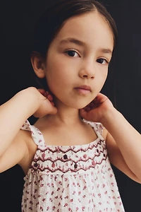 Floral-Print Cotton Romper Suit