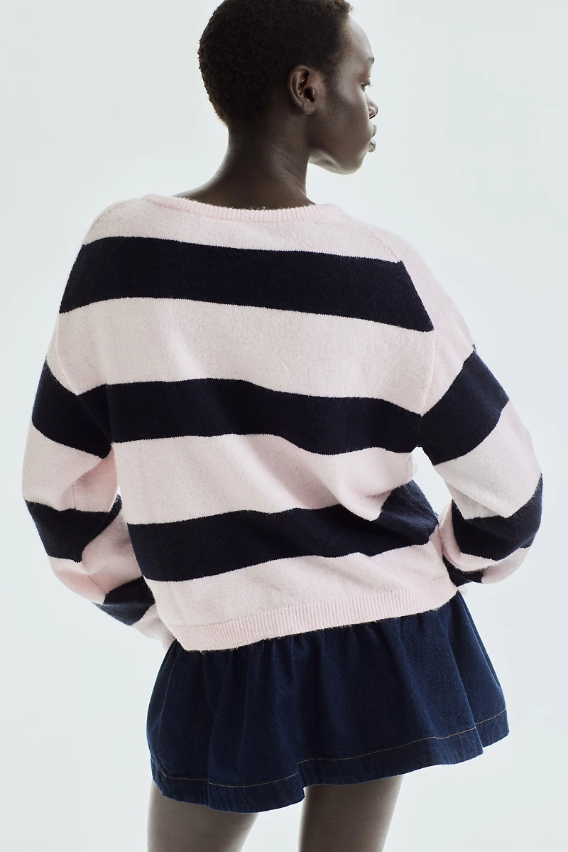 Fine-Knit V-Neck Sweater