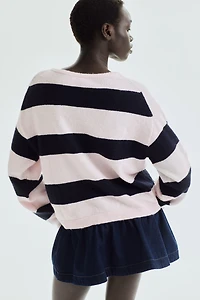 Fine-Knit V-Neck Sweater