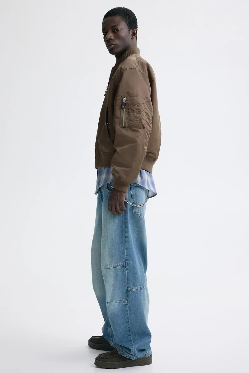 Padded Nylon Bomber Jacket