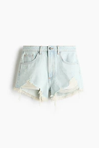 Distressed-Look Denim Shorts