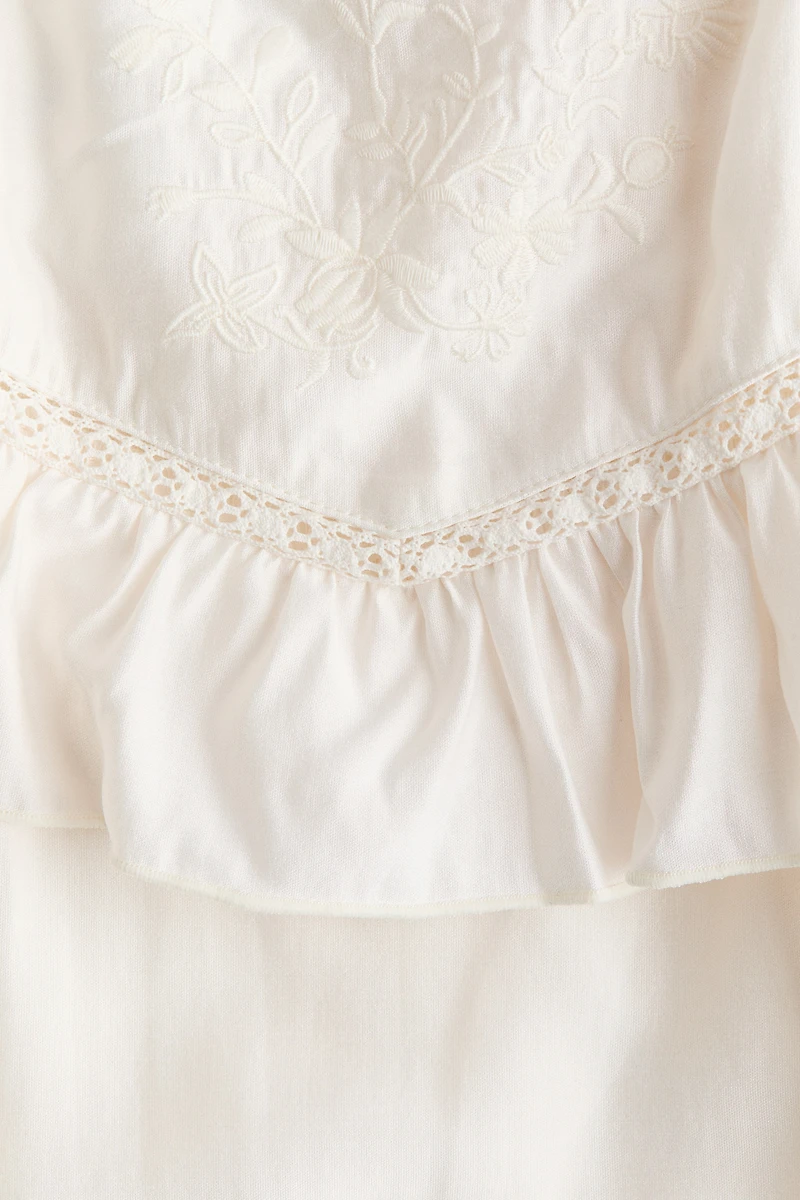 Ruffle-Trimmed Strappy Dress